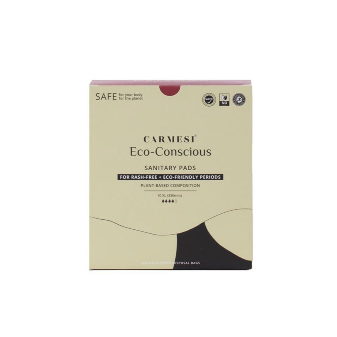 Carmesi Eco-Conscious, Sanitary Pads for Rash-Free and Eco-Friendly Periods (10 XL)
