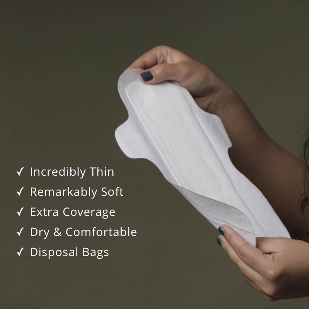 Carmesi Eco-Conscious, Sanitary Pads for Rash-Free and Eco-Friendly Periods (5 Large + 5 XL)