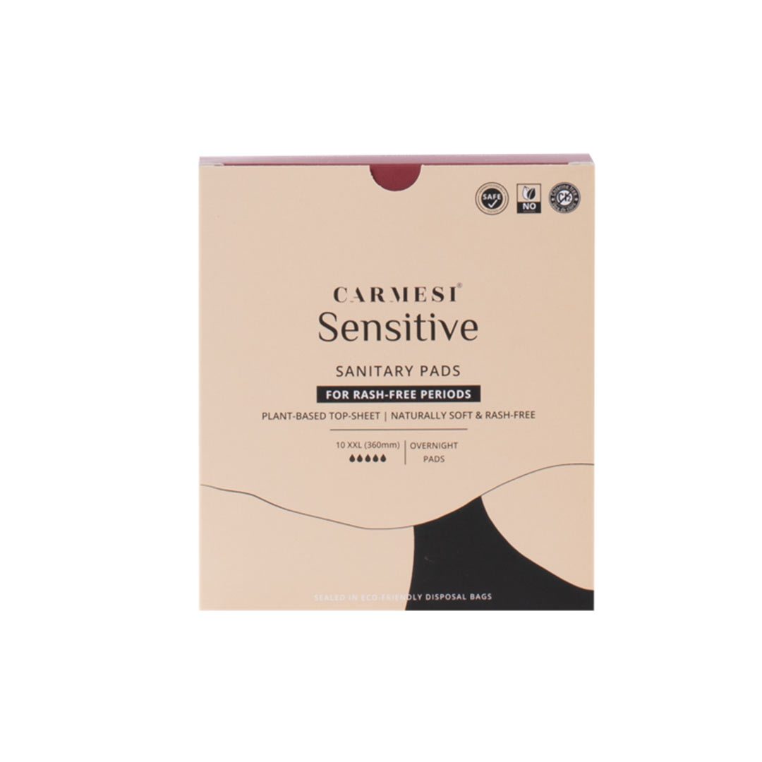 Carmesi Sensitive, Sanitary Pads for Rash-Free Periods (10 XXL)