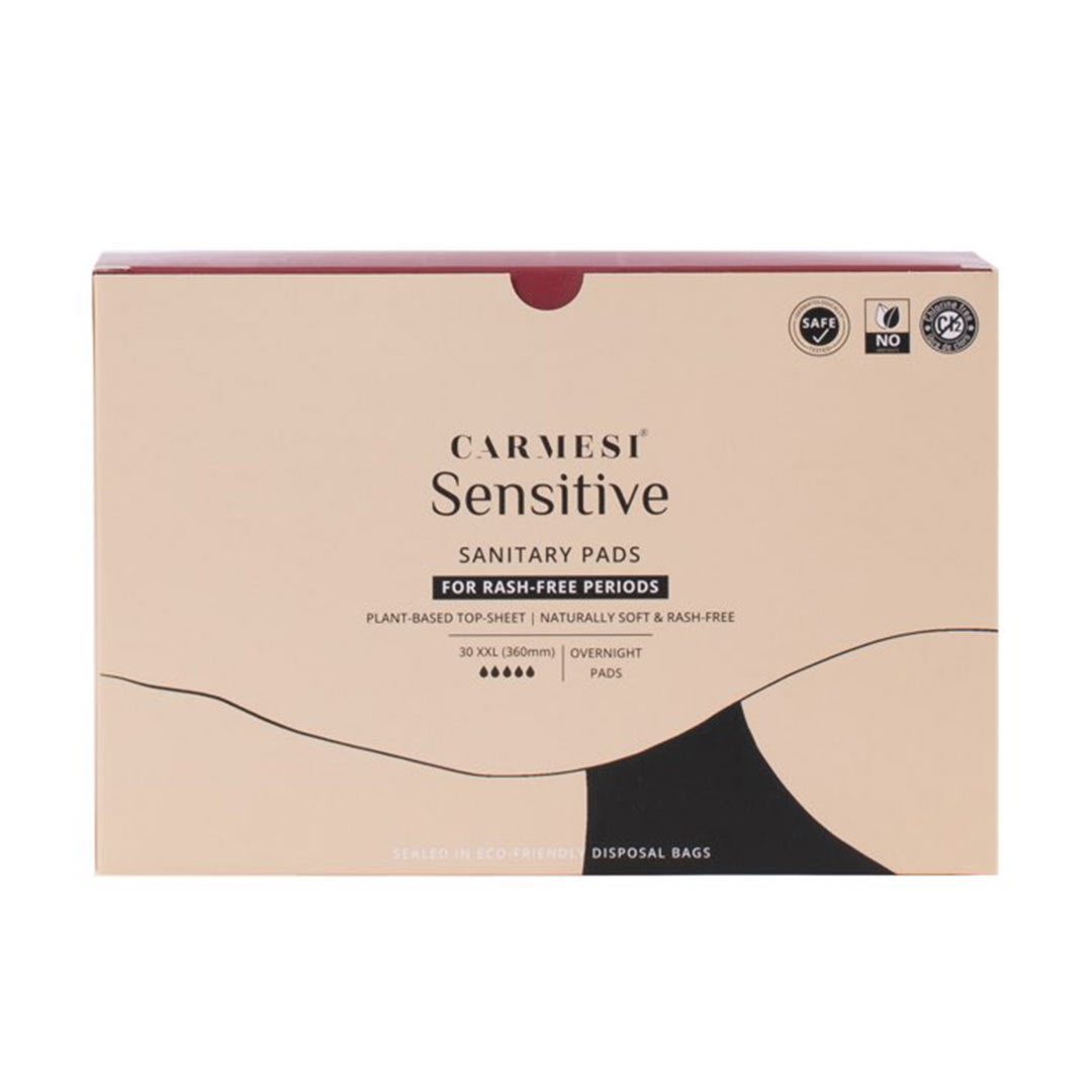 Carmesi Sensitive, Sanitary Pads for Rash-Free Periods (30 XXL)