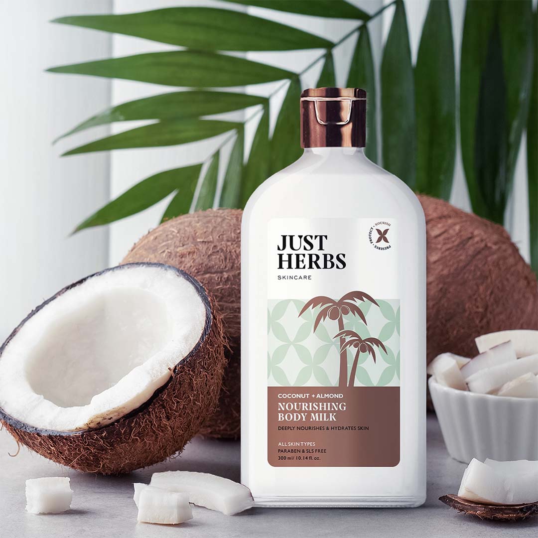 Vanity Wagon | Buy Just Herbs Nourishing Body Milk with Coconut & Almond 