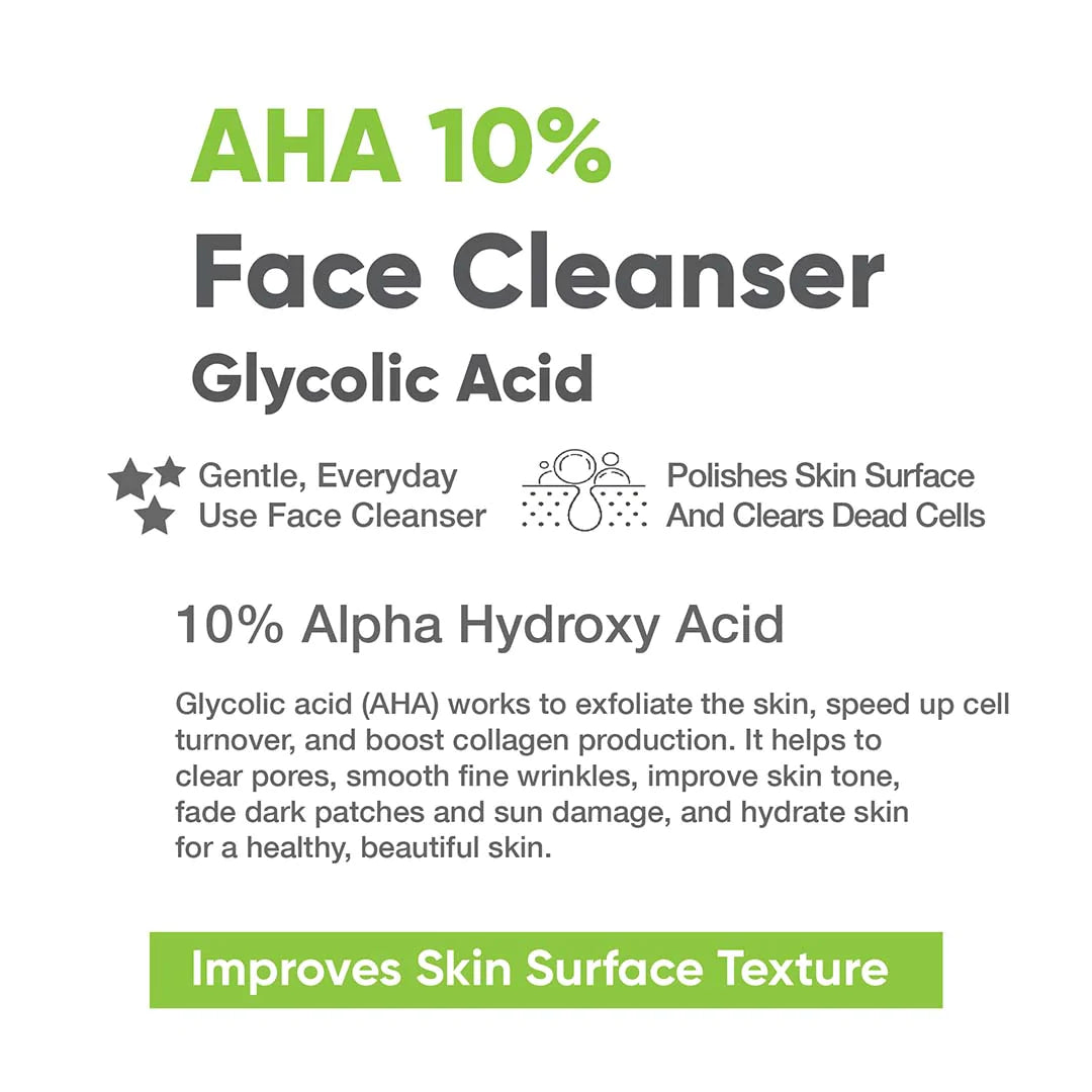 Buy CosIQ AHA 10% Face Cleanser with Glycolic Acid | Vanity Wagon