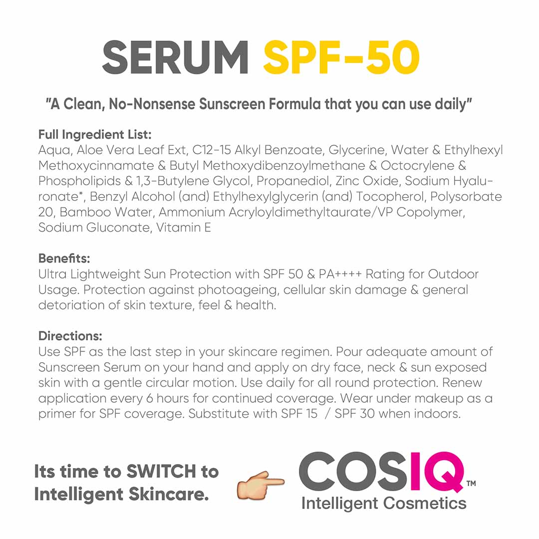 CosIQ Serum Sunscreen SPF 50 PA++++