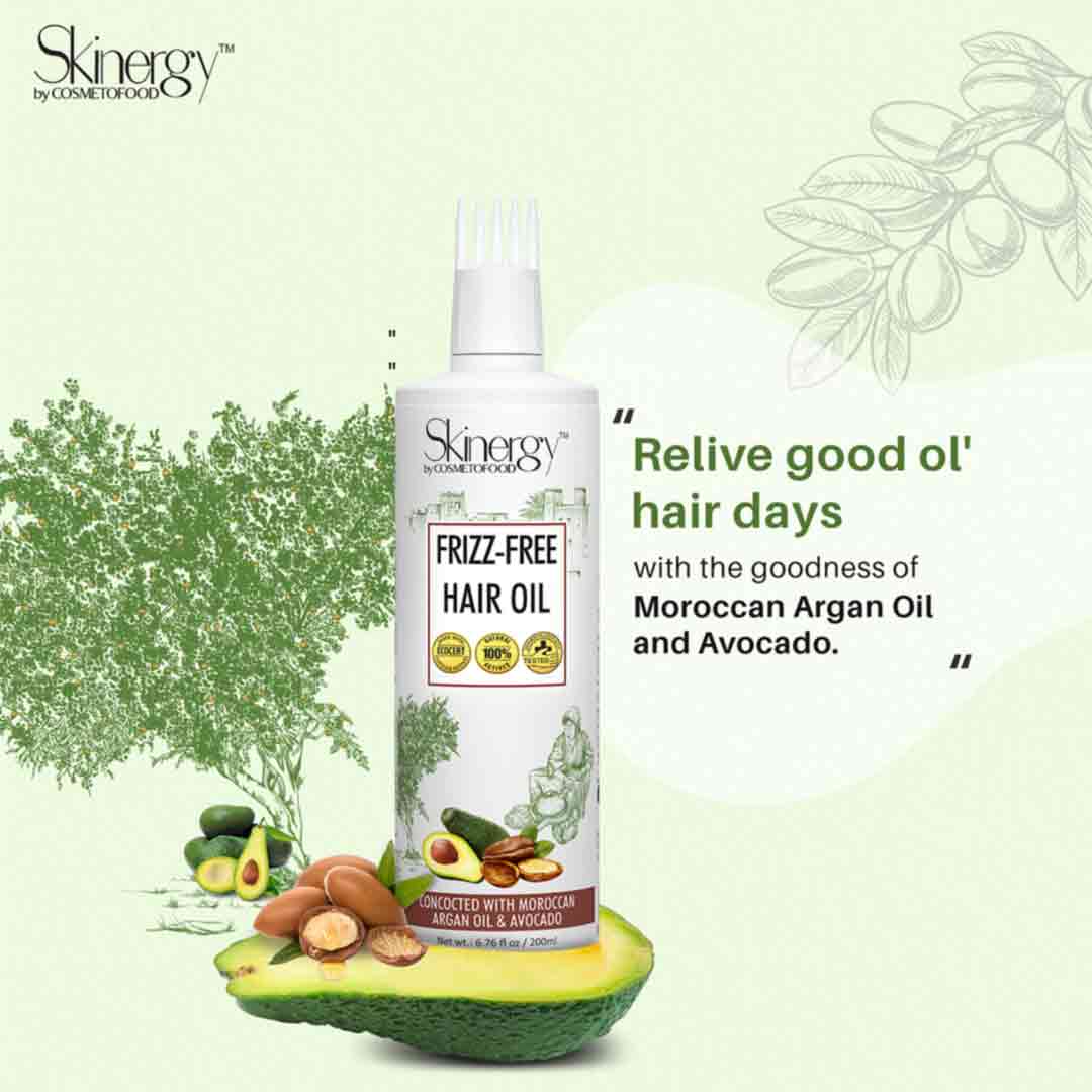 Vanity Wagon | Buy Cosmetofood Skinergy Frizz Free Hair Oil with Moroccan Argan Oil & Avocado