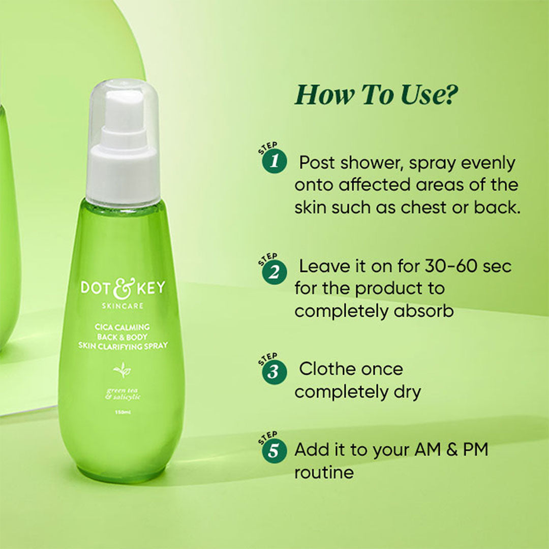 Vanity Wagon | Buy Dot & Key Cica Calming Back & Body Skin Clarifying Spray with Green Tea & Salicylic