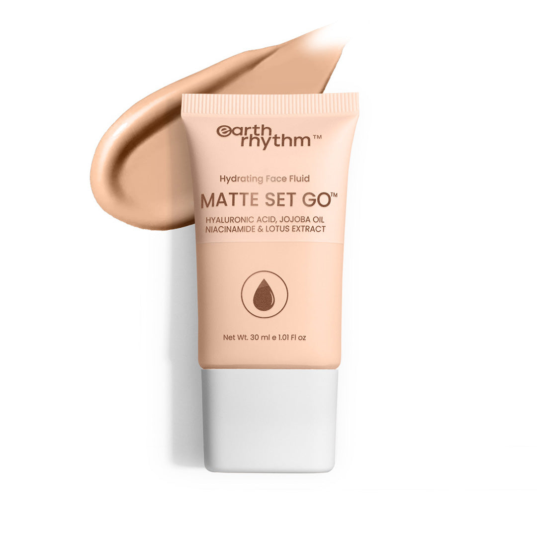Earth Rhythm Matte Set Go Face Fluid with Hyaluronic Acid & Jojoba Oil, By Cappuccino
