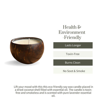 Vanity Wagon | Buy Ecotyl Coconut Shell Vegan Soy Wax Candle, Lavender