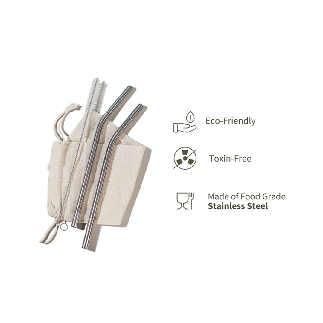 Vanity Wagon | Buy Ecotyl Stainless Steel Straw Bent with Straw Cleaning Brush