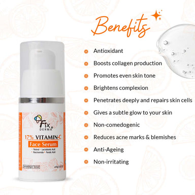 Vanity Wagon | Buy Fixderma 17% Vitamin C Face Serum with Retinol & Niacinamide