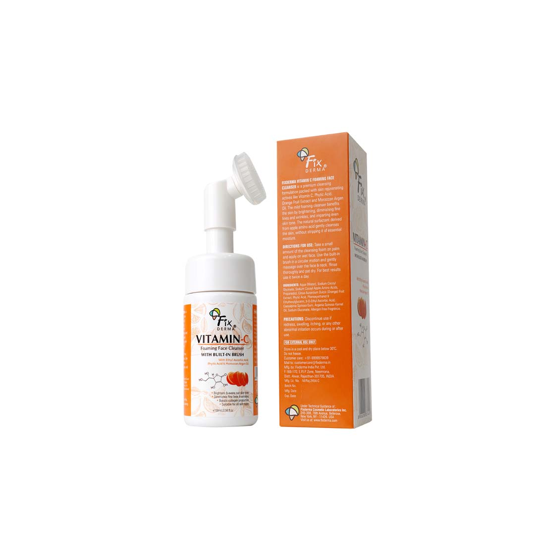 Vanity Wagon | Buy Fixderma Vitamin-C Foaming Face Cleanser with Built-In Brush