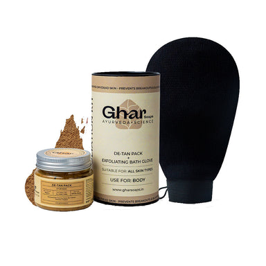 Vanity Wagon | Buy Ghar Soaps De -Tan Pack Plus Exfoliating Bath Gloves - Black