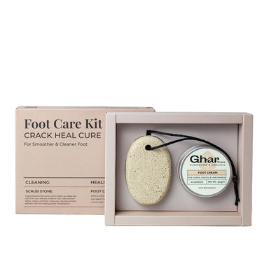 Vanity Wagon | Buy Ghar Soaps Foot Cream Kit For Cracked Heels With Scrub Stone