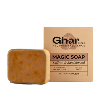 Vanity Wagon | Buy Ghar Soaps Sandalwood & Saffron Soap for De Tan & Brightening
