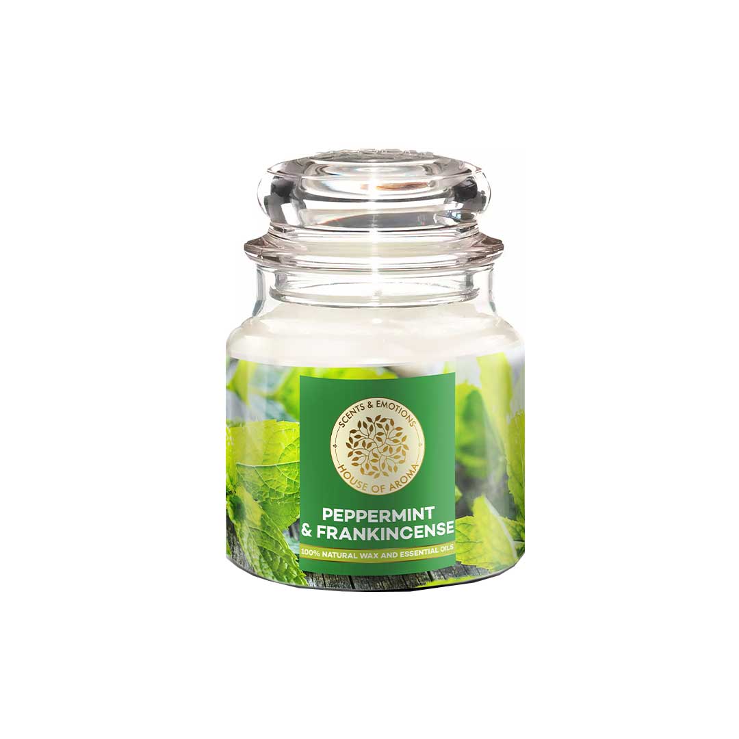 Vanity Wagon | Buy House of Aroma Peppermint & Frankincense Scented Candle for Aromatherapy