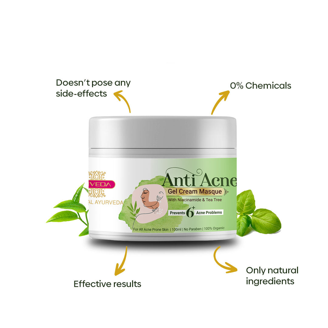 Inveda Anti Acne Gel Cream Masque with Niacinamide & Tea Tree