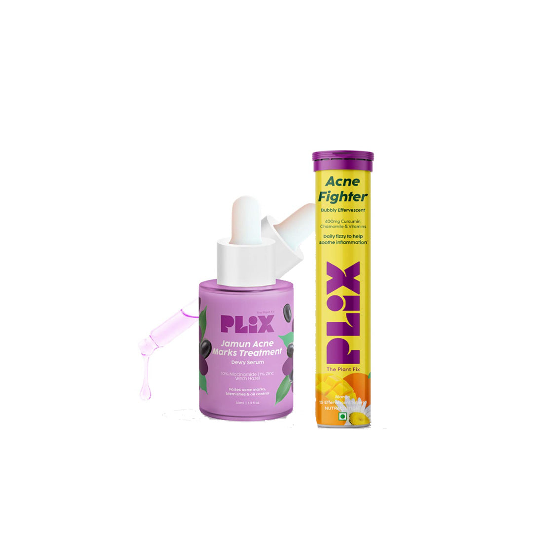 Vanity Wagon | Buy Plix Acne Fighter 15 Effervescent Tablets & Jamun Face Serum Combo for Acne Reduction