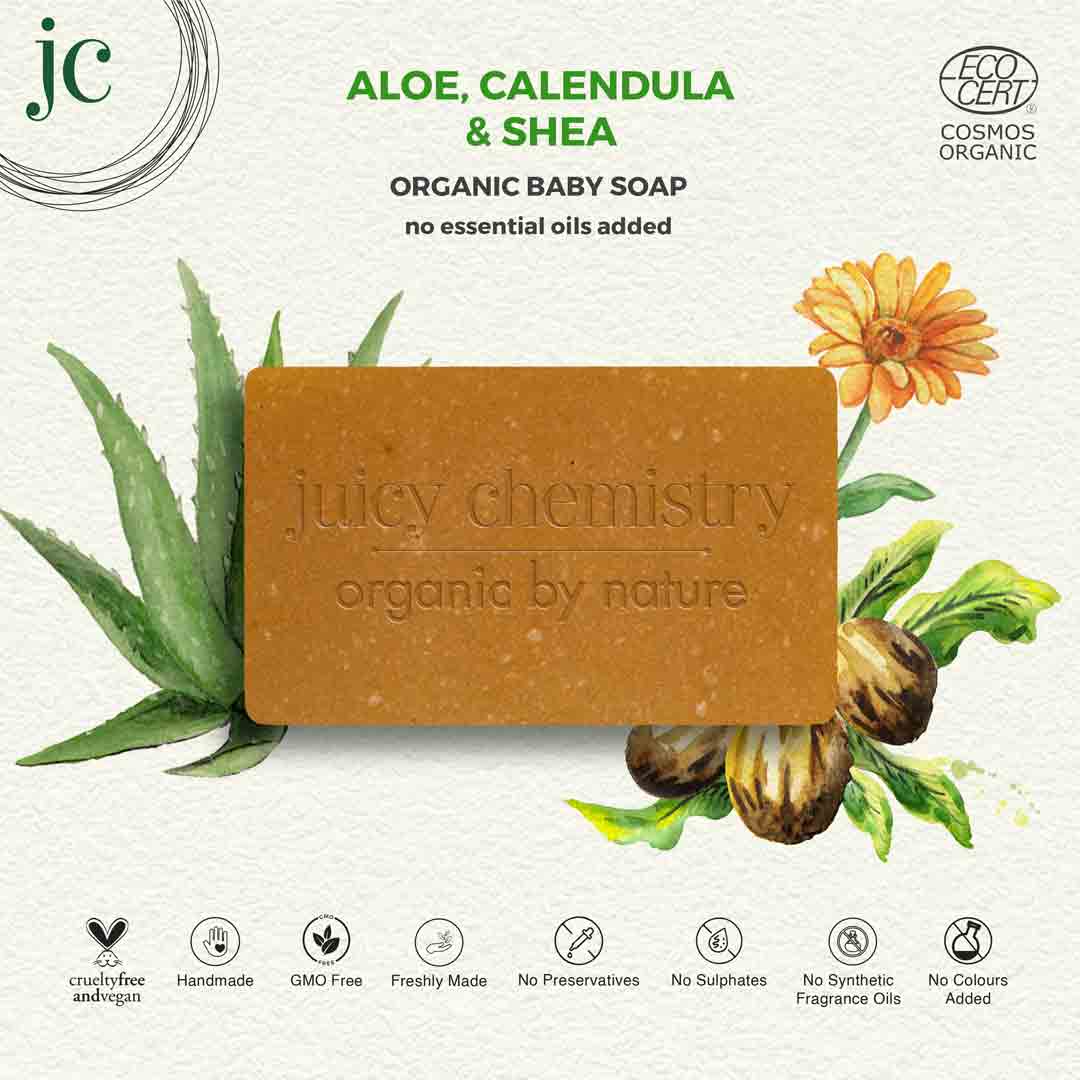 Vanity Wagon | Buy Juicy Chemistry Aloe, Calendula & Shea - Organic Baby Soap