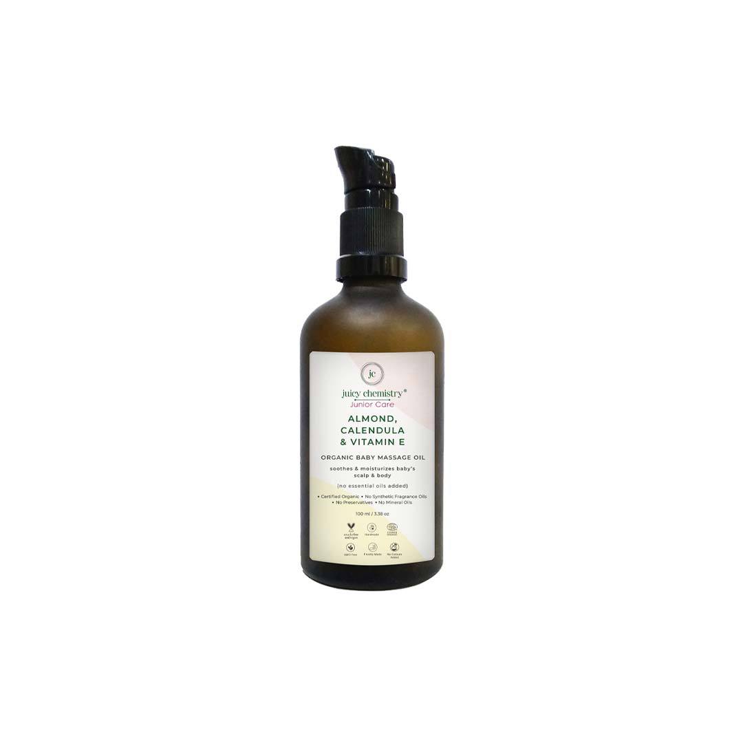 Juicy Chemistry Juinior Care, Organic Baby Massage Oil with Almond, Calendula and Vitamin E