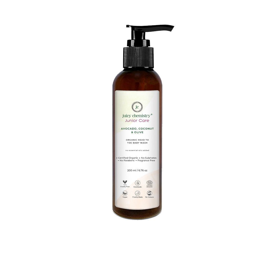 Juicy Chemistry Junior Care, Organic Head To Toe Baby Wash with Avocado, Coconut and Olive -1