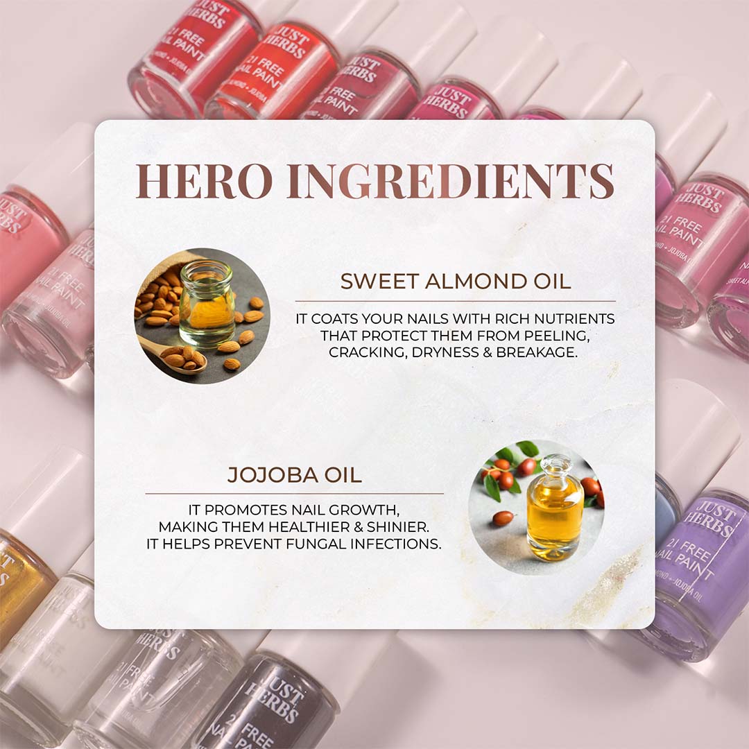 Vanity Wagon | Buy Just Herbs 21 Free Nail Paint, Blackcurrent Bliss