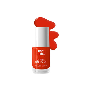 Vanity Wagon | Buy Just Herbs 21 Free Nail Paint, Cherry Red
