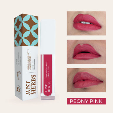 Vanity Wagon | Buy Just Herbs Ayurvedic Creamy Matte Long Lasting Liquid Lipstick, Peony Pink