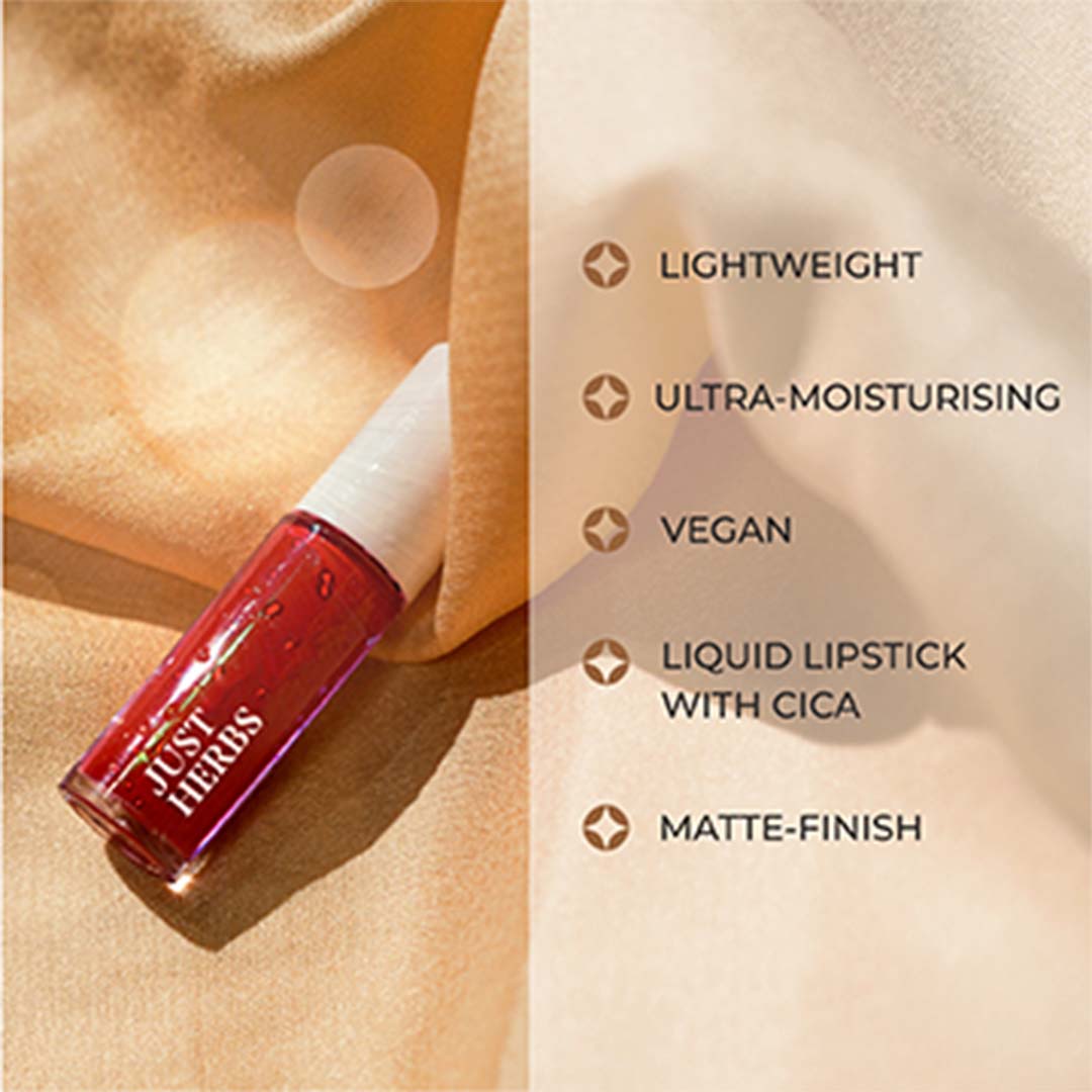 Vanity Wagon | Buy Just Herbs Ayurvedic Liquid Lipstick Kit, Deeps & Reds