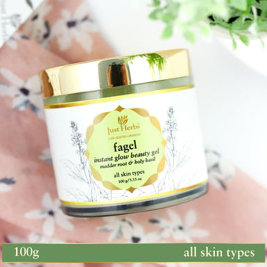 Vanity Wagon | Buy Just Herbs Fagel Instant Glow Beauty Gel with Madder Root & Holy Basil