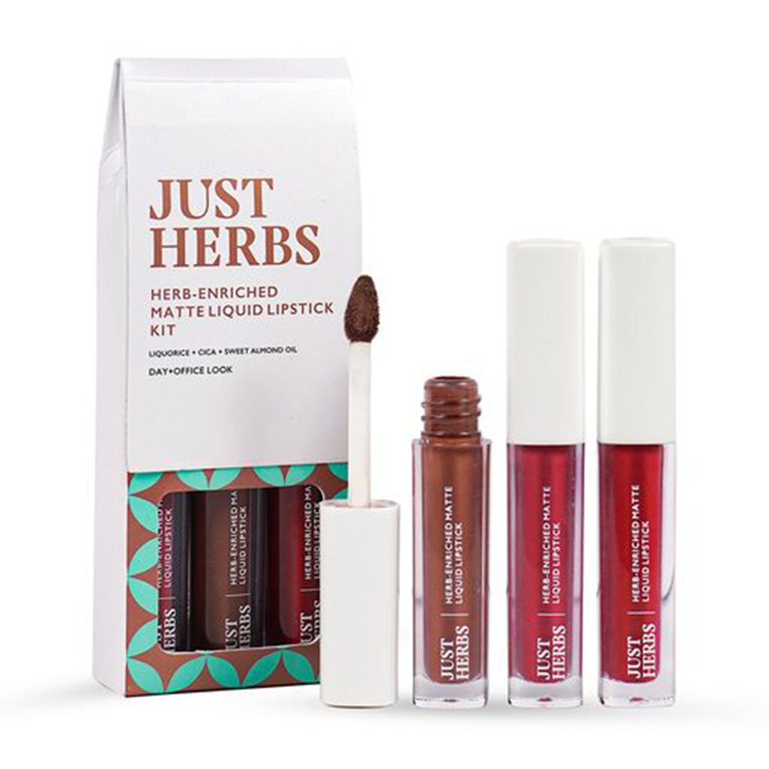 Vanity Wagon | Buy Just Herbs Herb Enriched Matte Liquid Lipstick Kit, Day & Office Look
