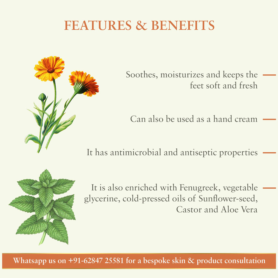 Vanity Wagon | Buy Just Herbs Pedisoft Crack Cure Foot Cream with Calendula & Peppermint