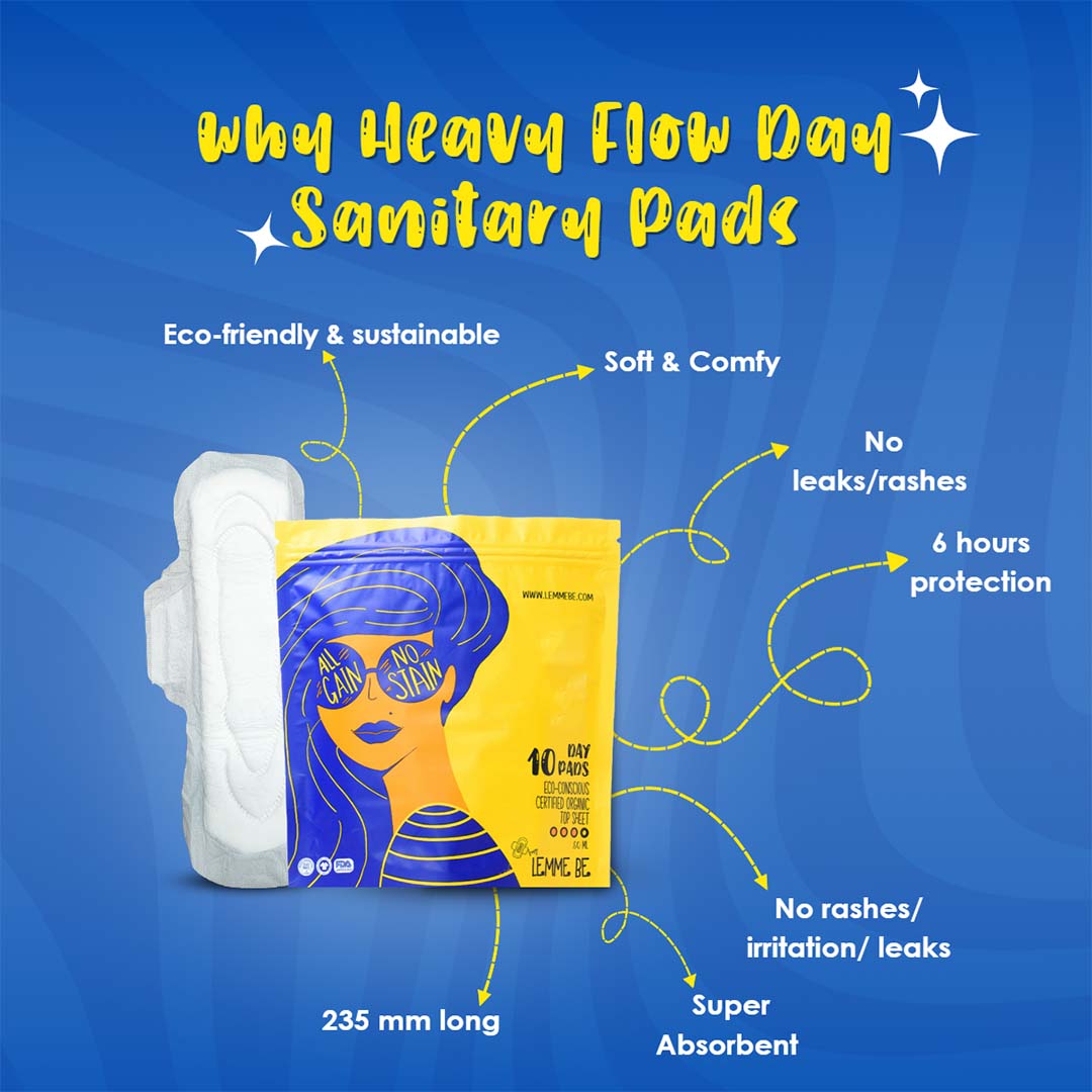 Vanity Wagon | Buy Lemme Be 100% Organic Cotton Heavy Flow Day Sanitary Pads