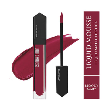Vanity Wagon | Buy Love Earth Liquid Mousse Matte Finish Lipstick, Bloody Mary