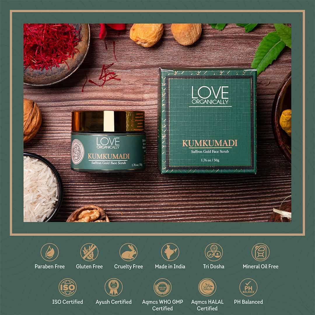 Vanity Wagon | Buy Love Organically Love Veda Kumkumadi Saffron Gold Face Scrub