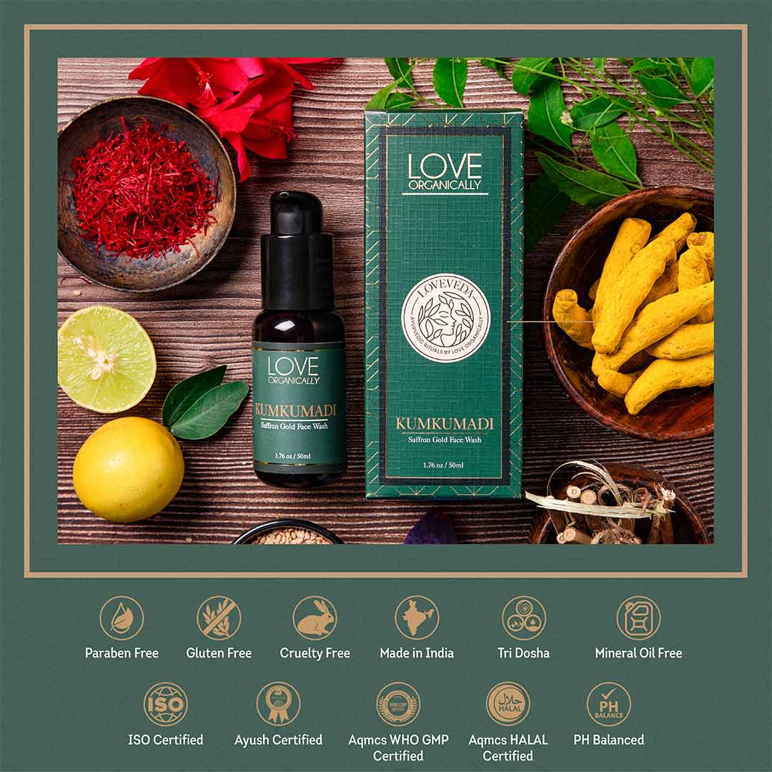 Vanity Wagon | Buy Love Organically Love Veda Kumkumadi Saffron Gold Face Wash