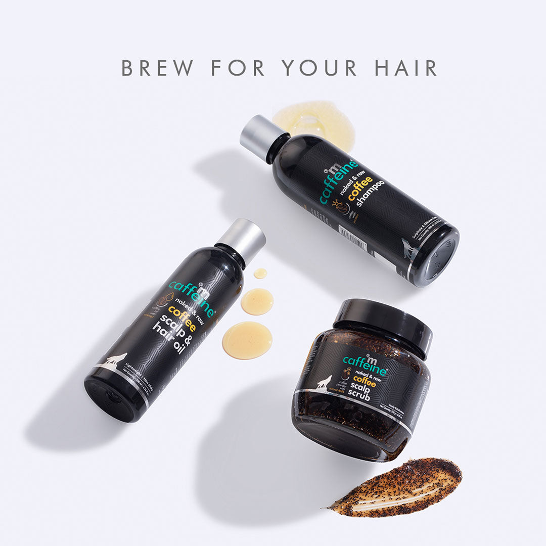 Vanity Wagon | Buy mCaffeine Naked & Raw Coffee Shampoo for Hair Fall Control with Protein & Argan Oil