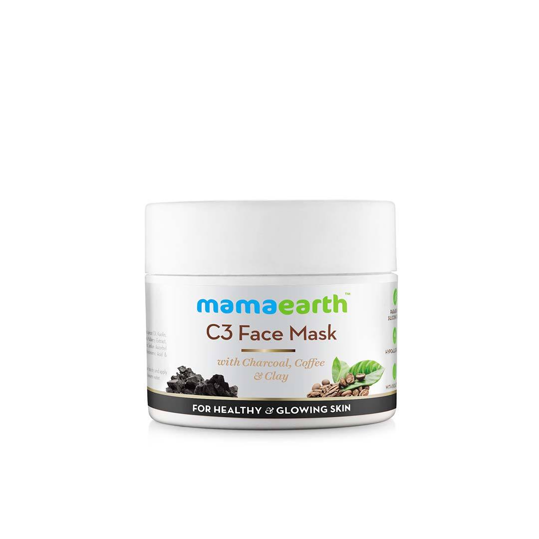 Mamaearth C3 Face Mask for Healthy and Glowing Skin with Charcoal, Coffee and Clay -1