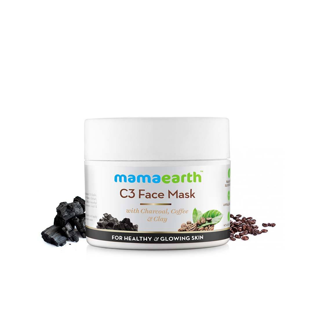 Mamaearth C3 Face Mask for Healthy and Glowing Skin with Charcoal, Coffee and Clay -2