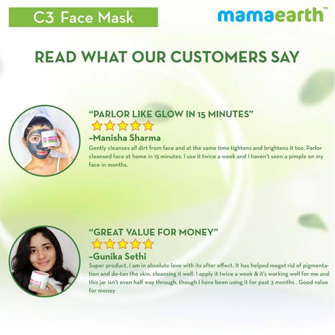 Mamaearth C3 Face Mask for Healthy and Glowing Skin with Charcoal, Coffee and Clay -7