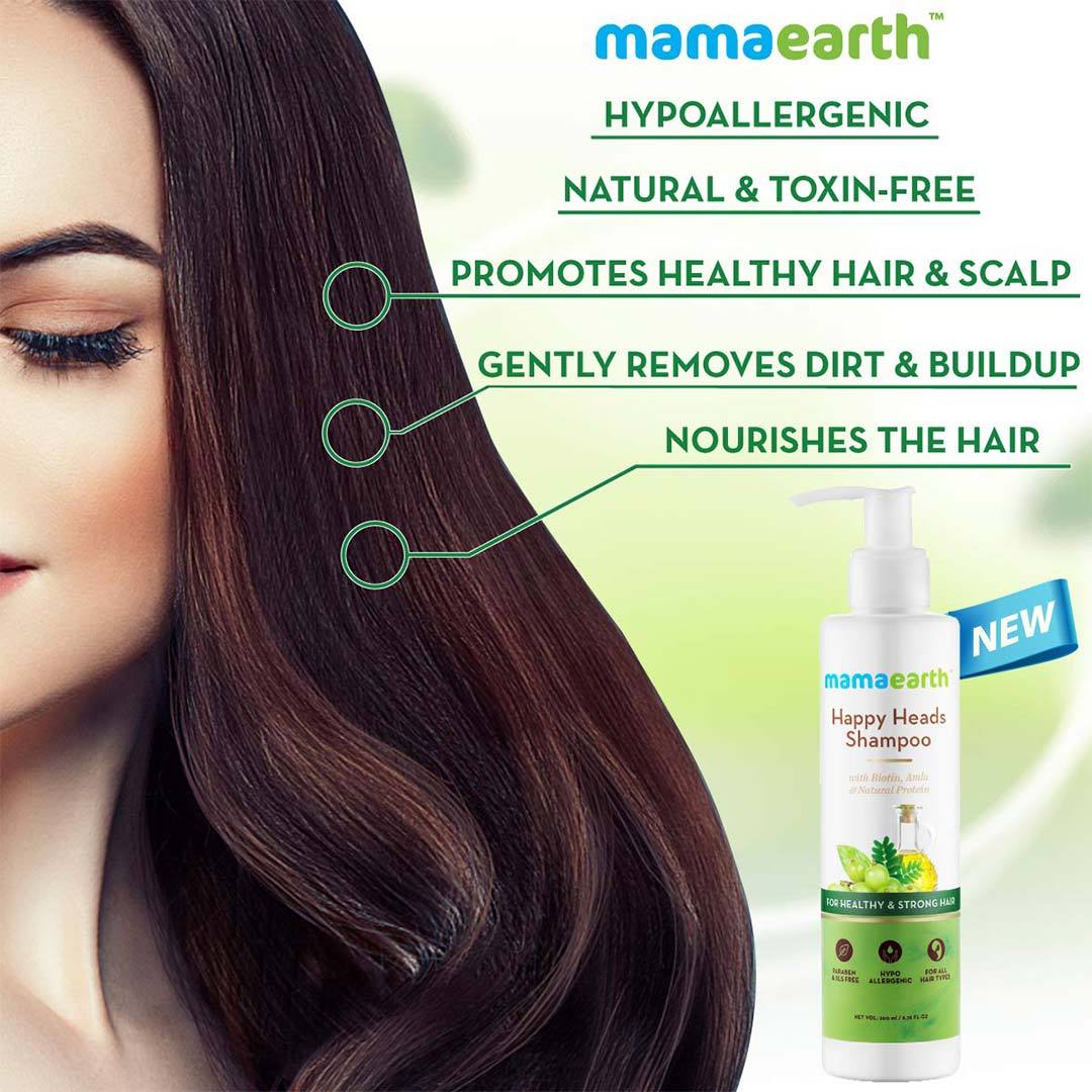 Mamaearth Happy Heads Shampoo for Healthy and Strong Hair with Biotin, Amla and Natural Protein -3