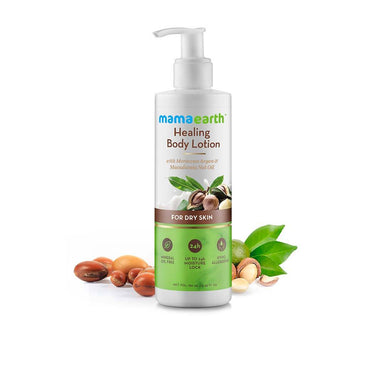 Mamaearth Healing Body Lotion for Dry Skin with Moroccan Argan and Macadamia Nut Oil -1