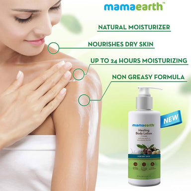 Mamaearth Healing Body Lotion for Dry Skin with Moroccan Argan and Macadamia Nut Oil -2