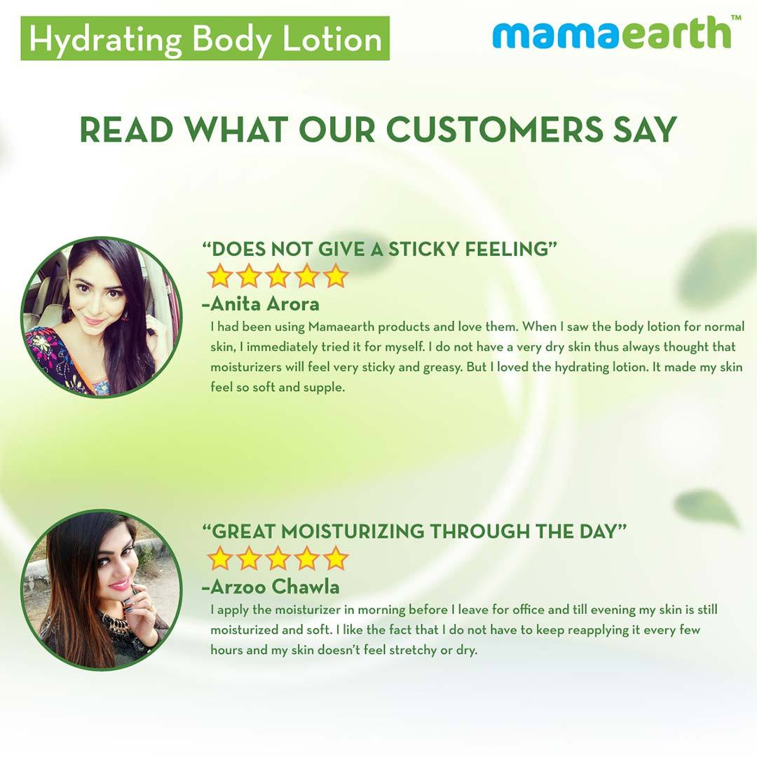 Mamaearth Hydrating Body Lotion for Normal Skin with Cucumber and Aloe Vera -7
