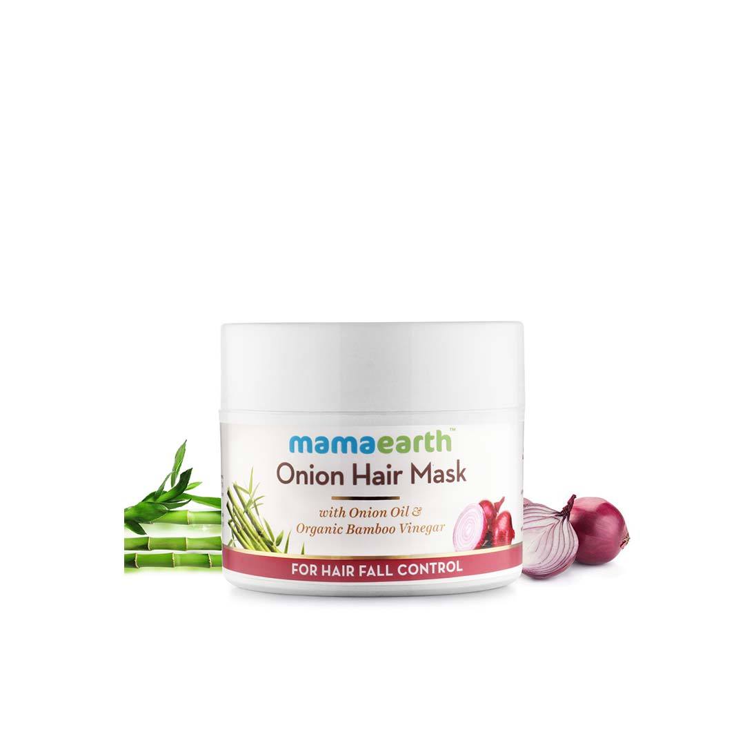 Mamaearth Onion Hair Mask for Hair Fall Control with Onion Oil and Organic Bamboo Vinegar -2