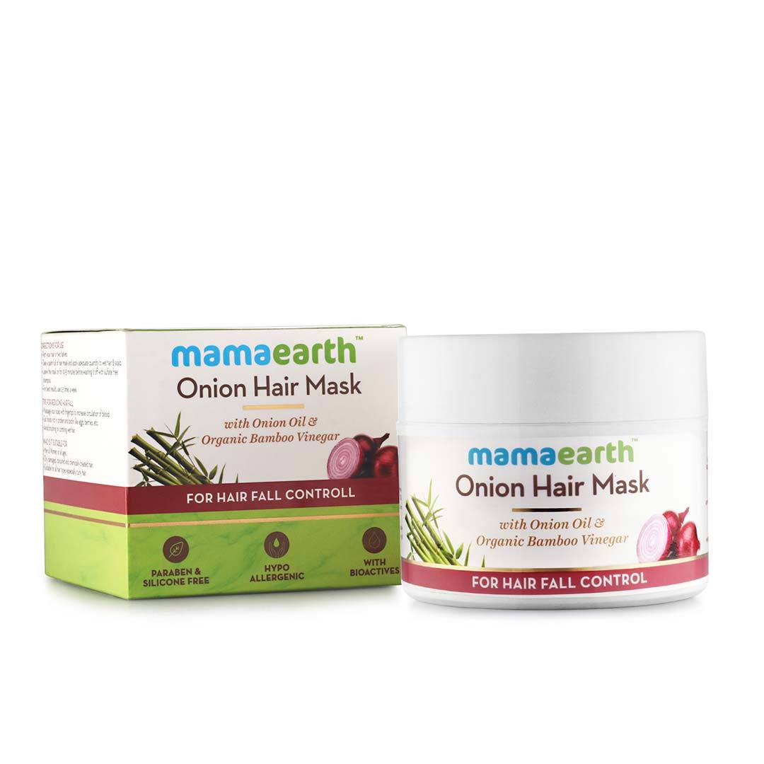 Mamaearth Onion Hair Mask for Hair Fall Control with Onion Oil and Organic Bamboo Vinegar -3