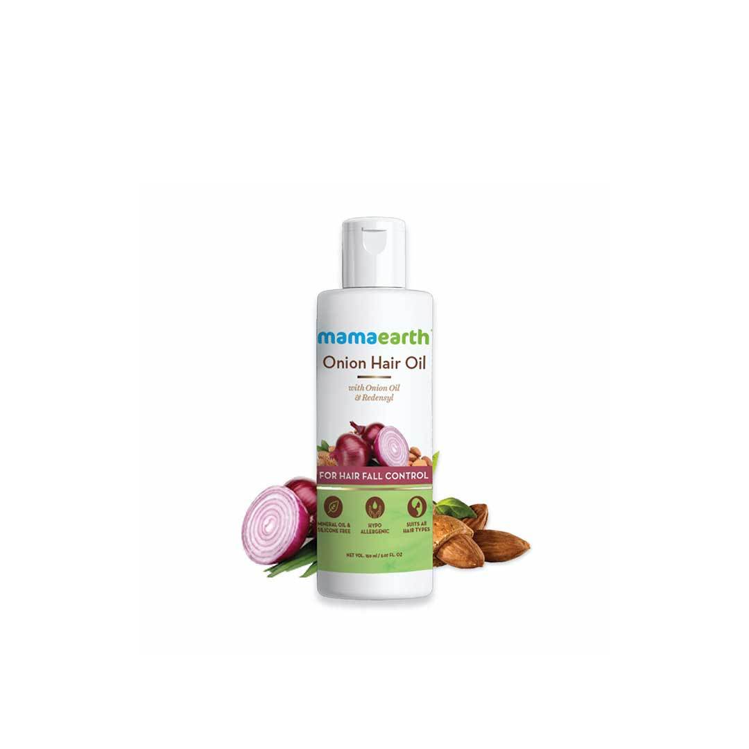 Mamaearth Onion Hair Oil for Hair Fall Control with Onion Oil and Redensyl