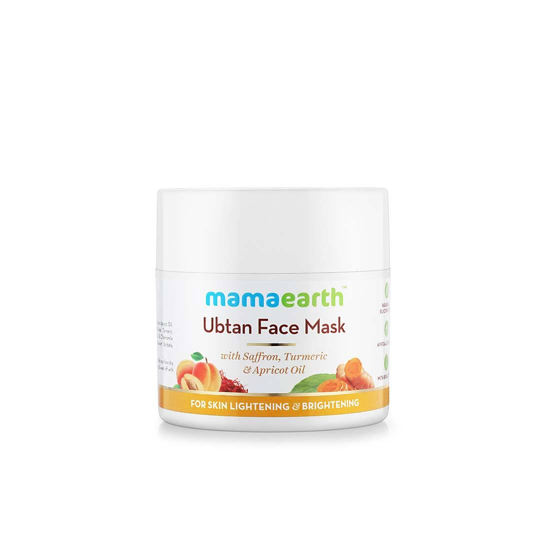 Mamaearth Ubtan Face Mask for Skin Lightening and Brightening with Saffron, Turmeric and Apricot Oil -1