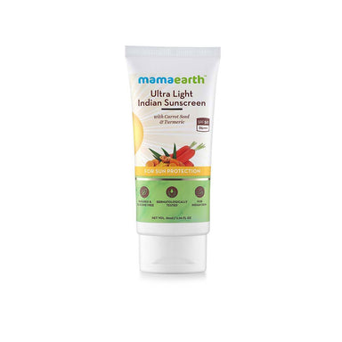 Mamaearth Ultra Light Indian Sunscreen with Carrot Seed and Turmeric, SPF 50 PA+++ -1