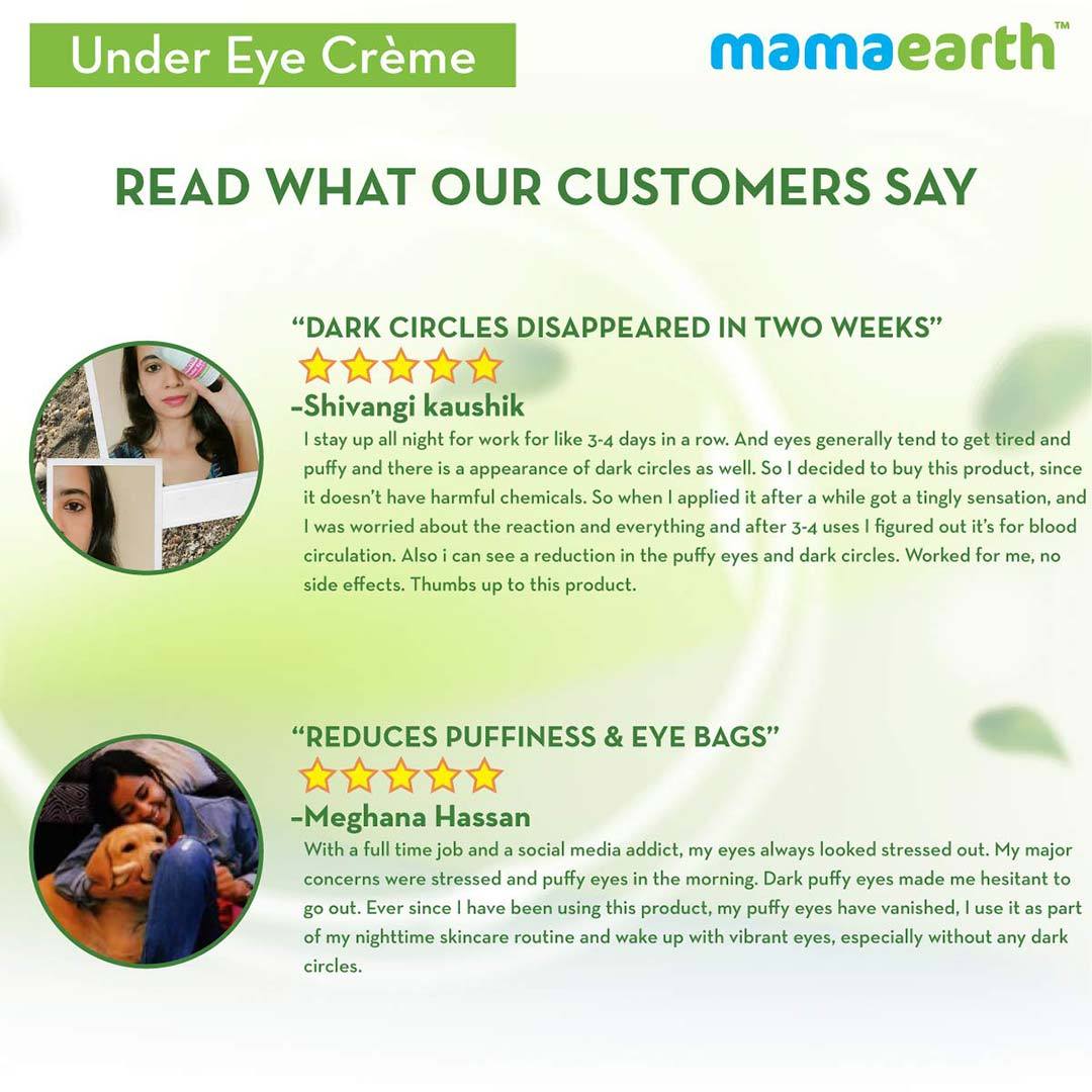Mamaearth Under Eye Crème for Dark Circles with Cucumber and Coffee -7