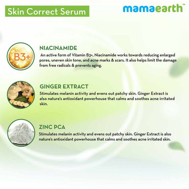 Mamaearth Skin Correct Face Serum with Niacinamide and Ginger Extract