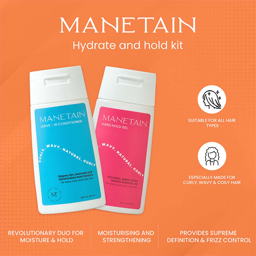 Vanity Wagon | Buy Manetain Hydrate & Hold Kit - Combo of Leave in Conditioner + Hard Hold Gel